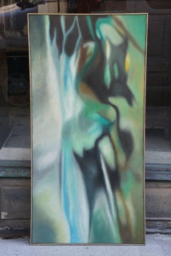 Abstract 20th Century School Oil Painting, Rudolf Forst Entitled “Green Fields"