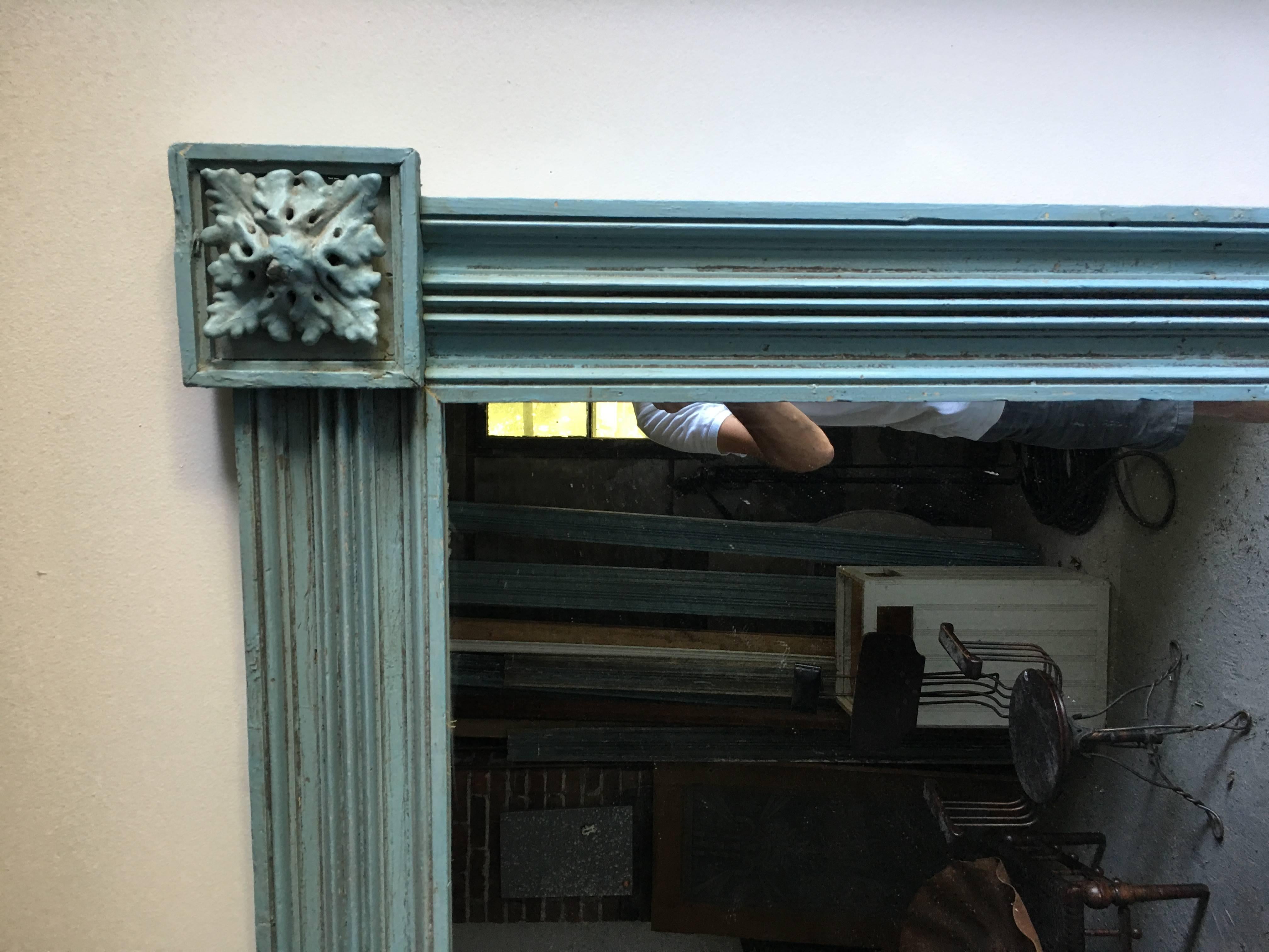 Pair of American Pier Mirrors in Blue In Good Condition In Hudson, NY