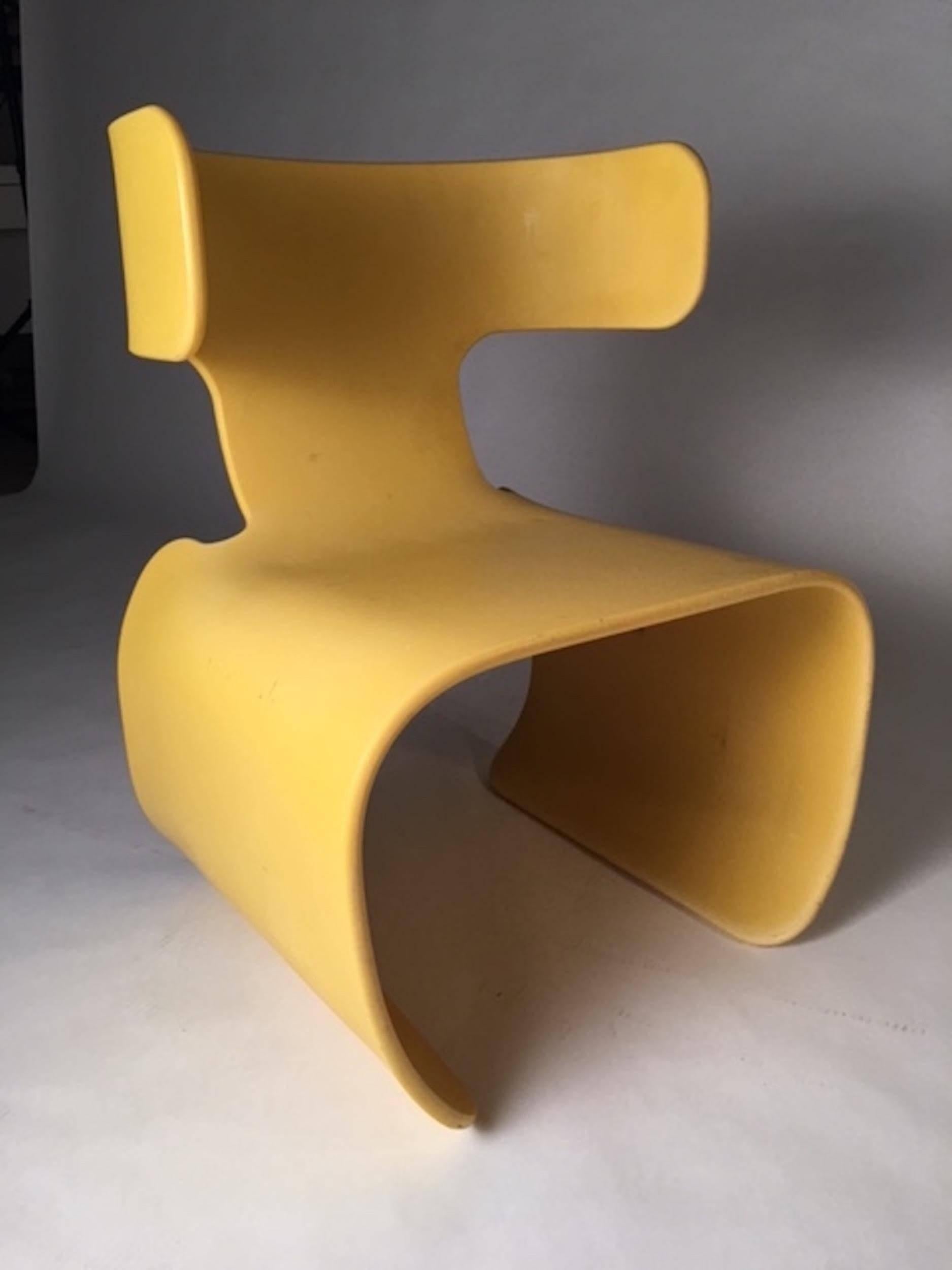 Chair of Yellow Resin, Prototype, circa 1980 For Sale 2