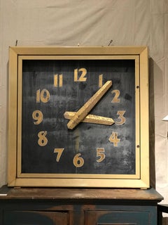 Grand 1940s Storefront Gilt and Enameled Clock