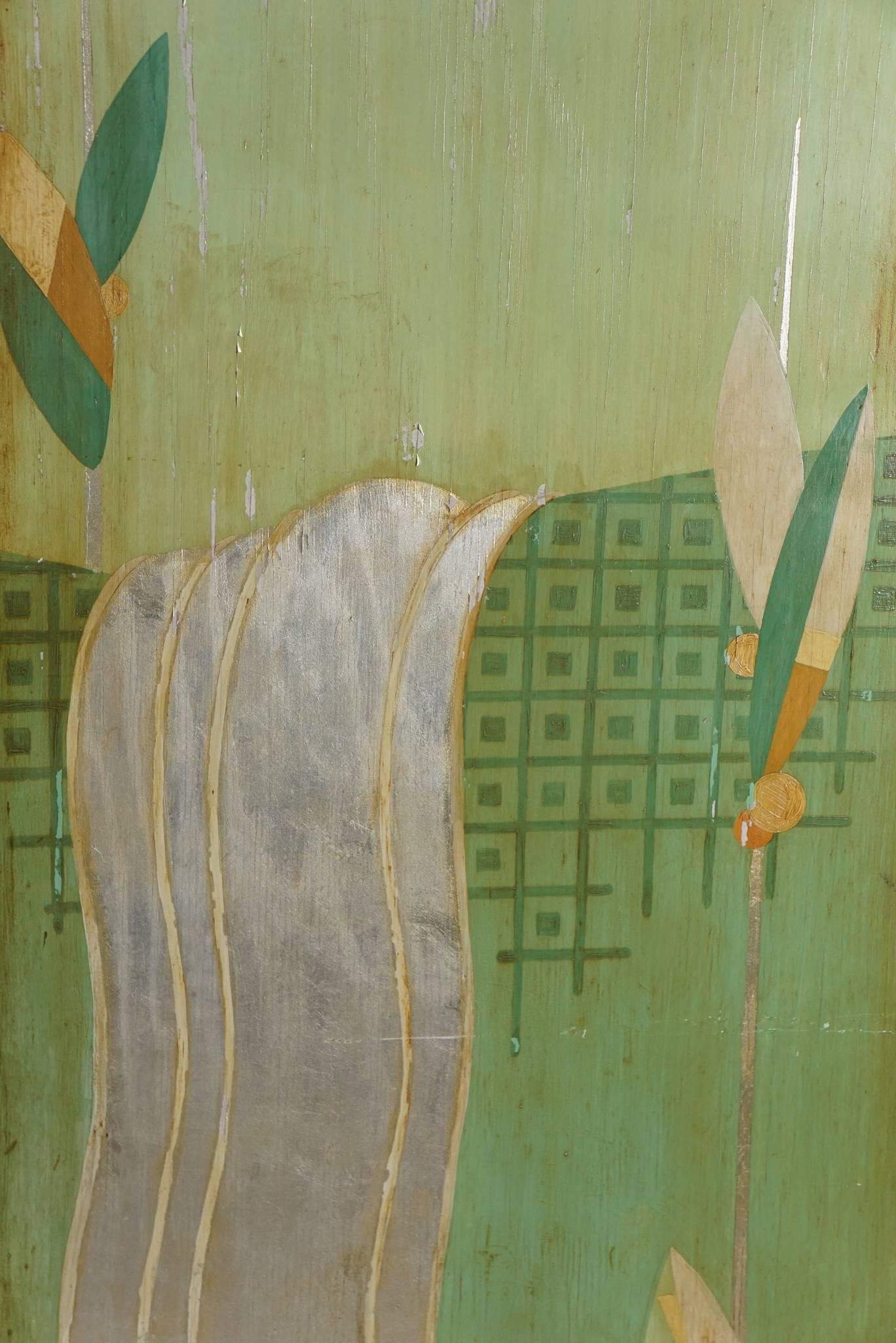 Painted Art Deco Screen by Artist Mildred Woodell 1