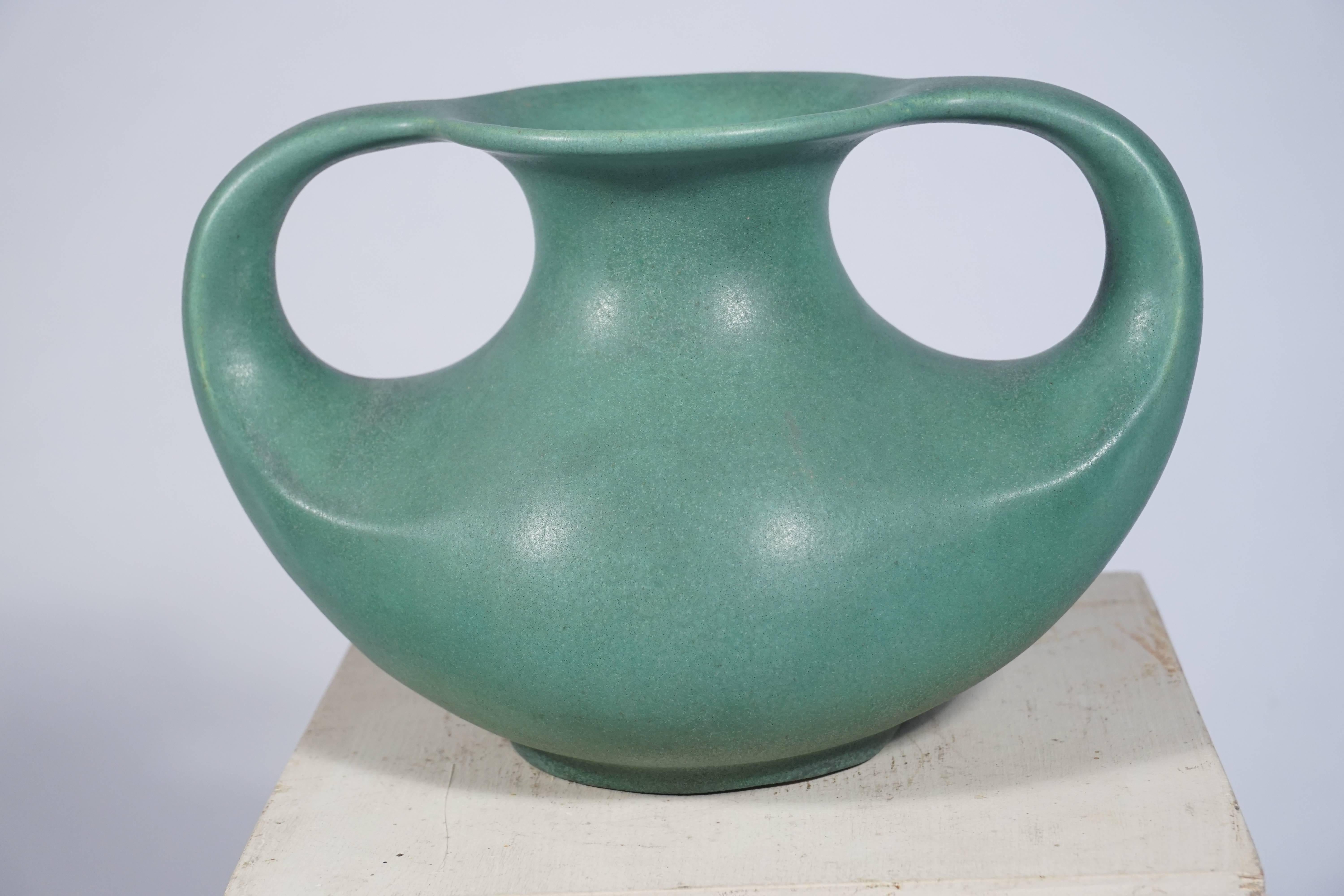 Double Handled Teco Vase In Excellent Condition In Hudson, NY