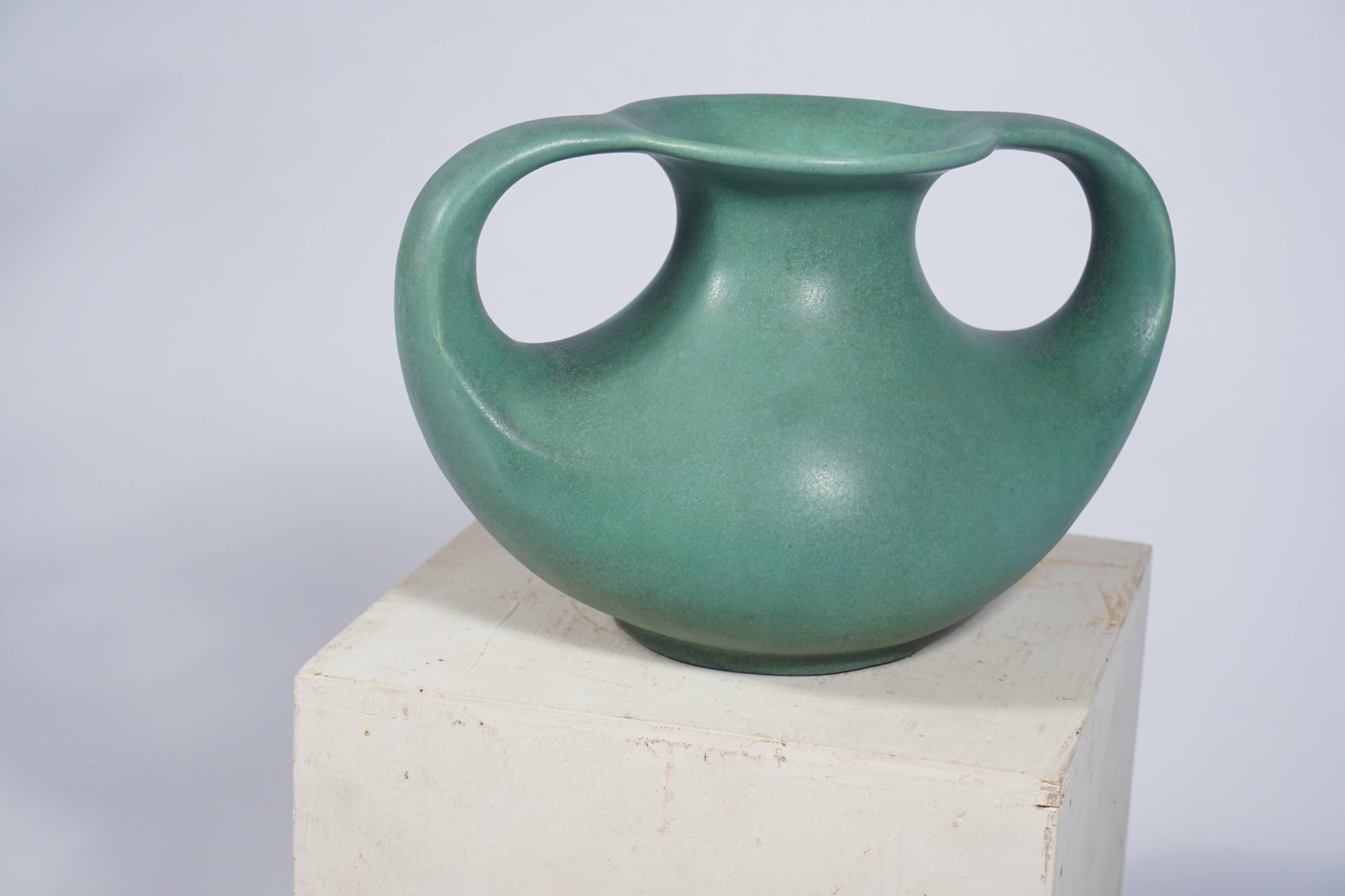Arts and Crafts Double Handled Teco Vase