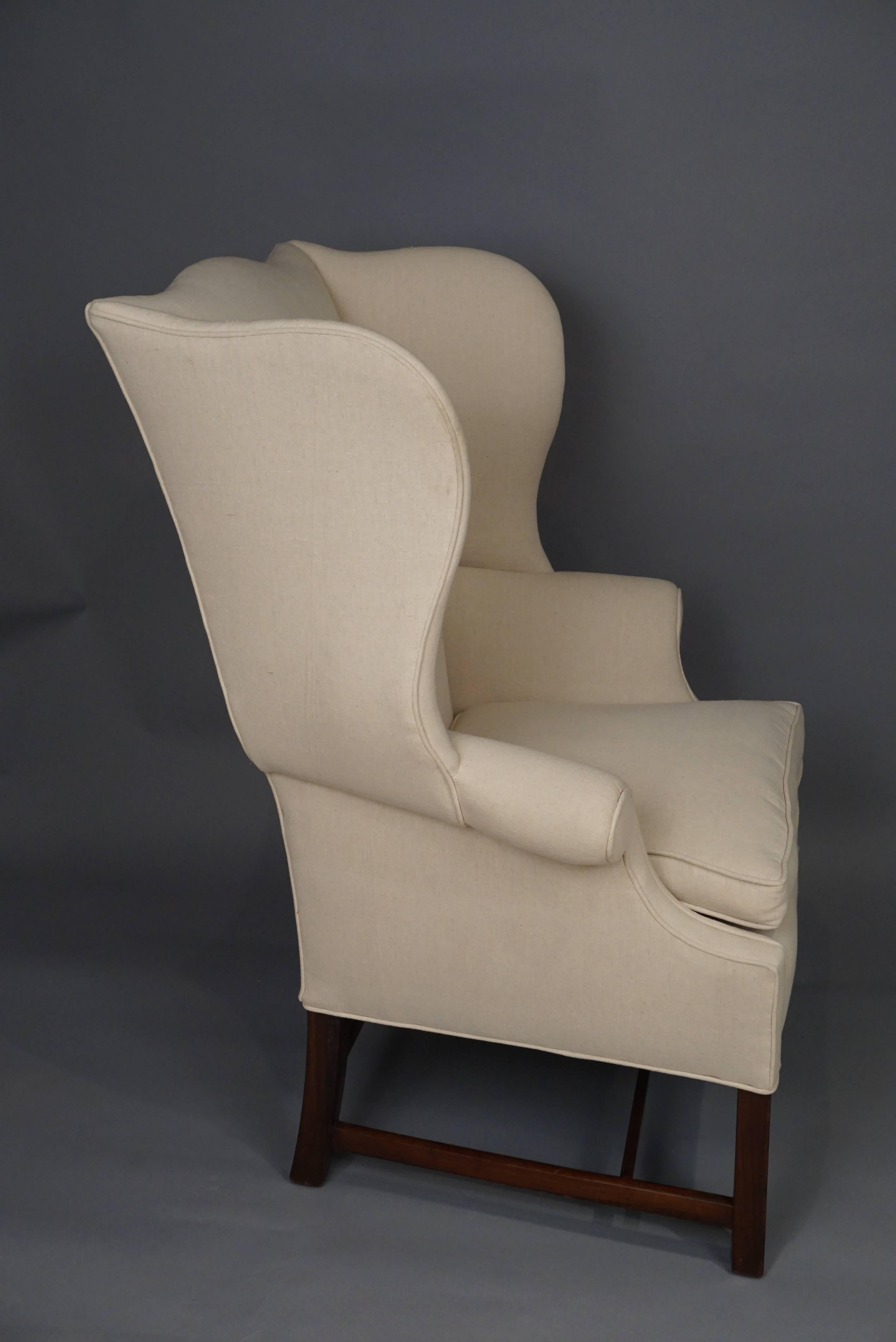 American Classical 19th Century Wingback Chair