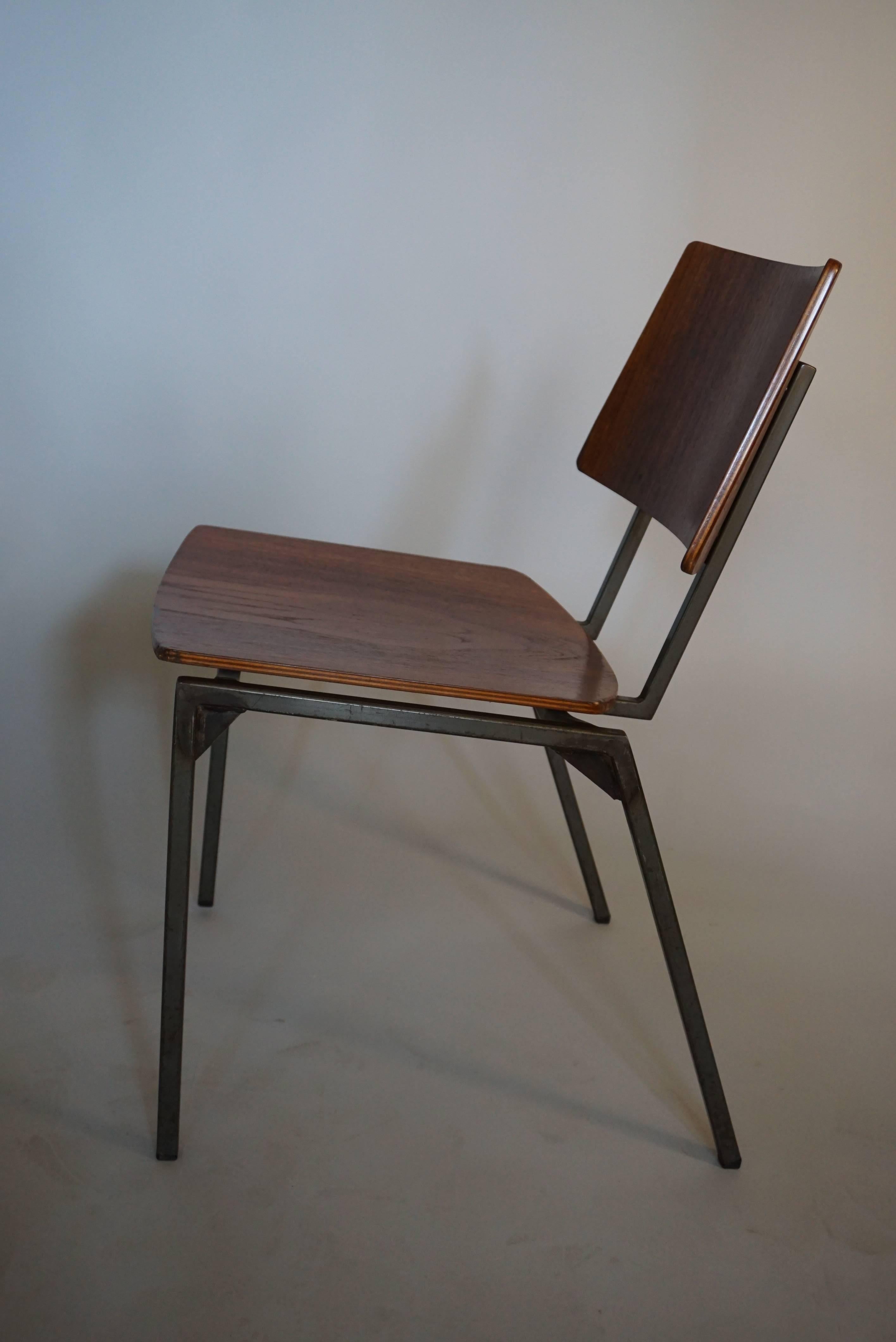 Eight Danish Iron and Teak Dining Chairs 2