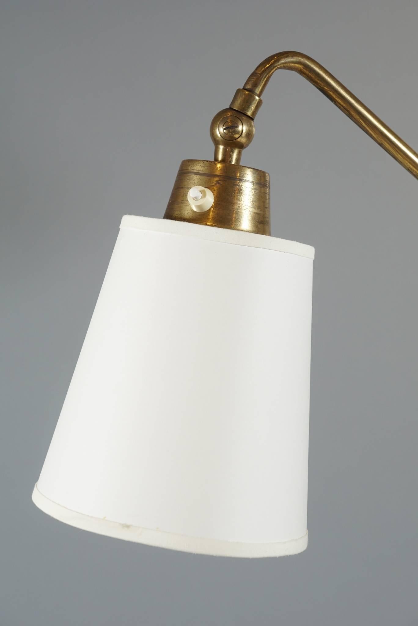Late 20th Century Three-Armed Brass and Bone Lamp