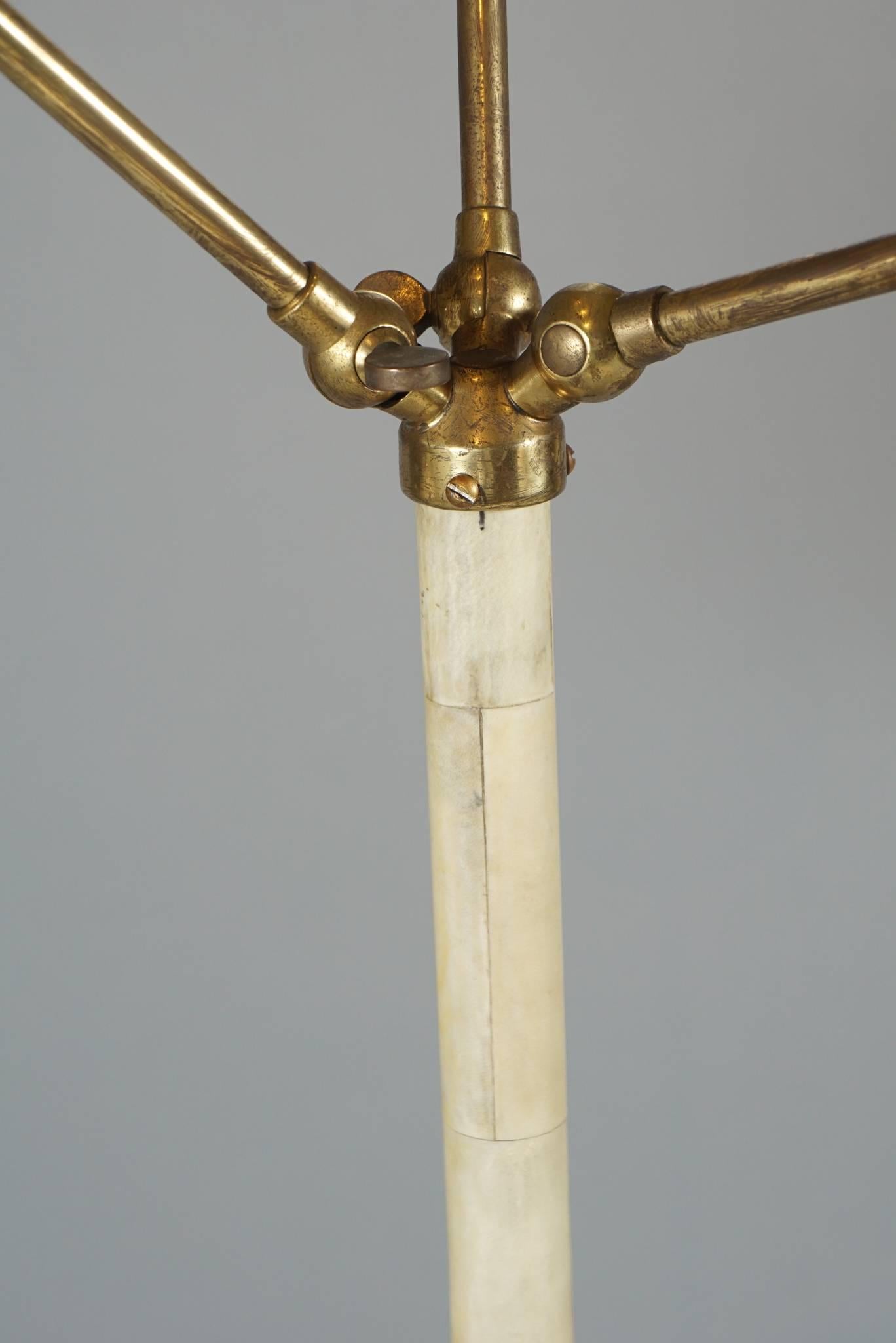 Three-Armed Brass and Bone Lamp 1