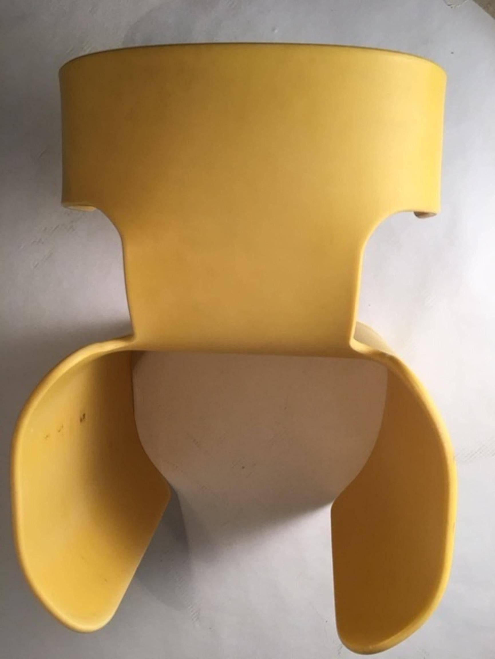 Chair of Yellow Resin, Prototype, circa 1980 In Excellent Condition For Sale In Hudson, NY