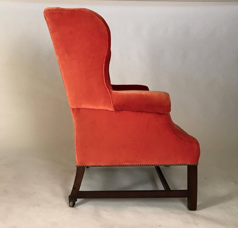 Extremely Orange Wingback Chair at 1stDibs