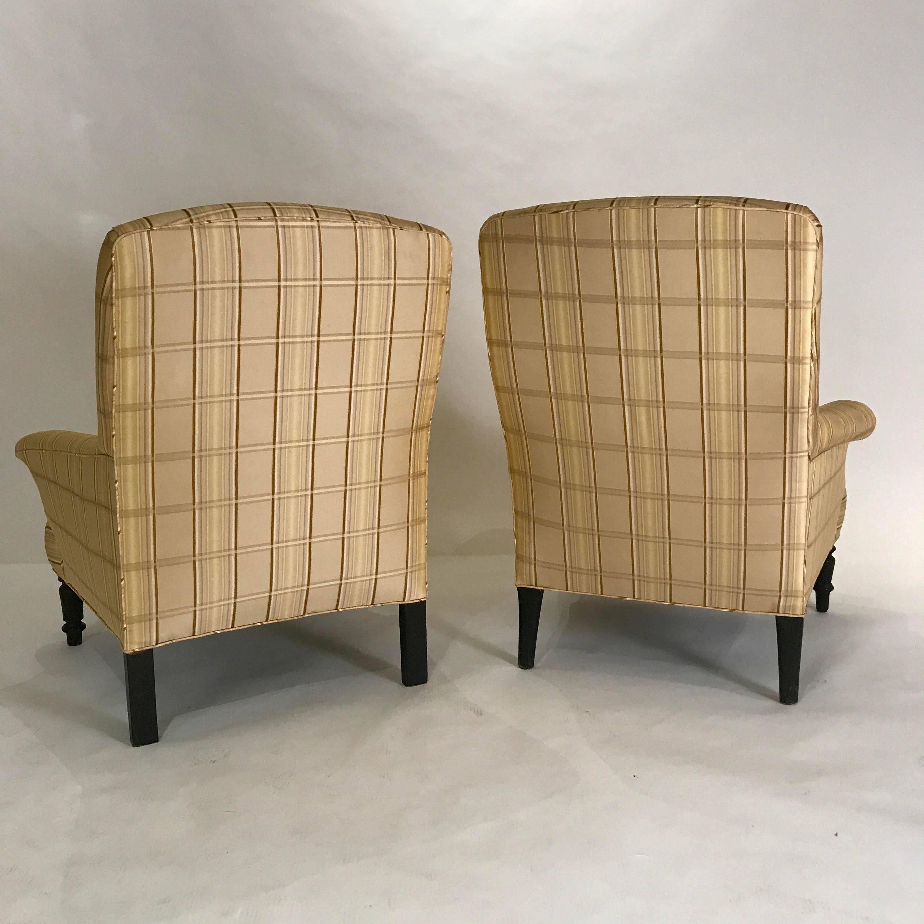 plaid chair and ottoman