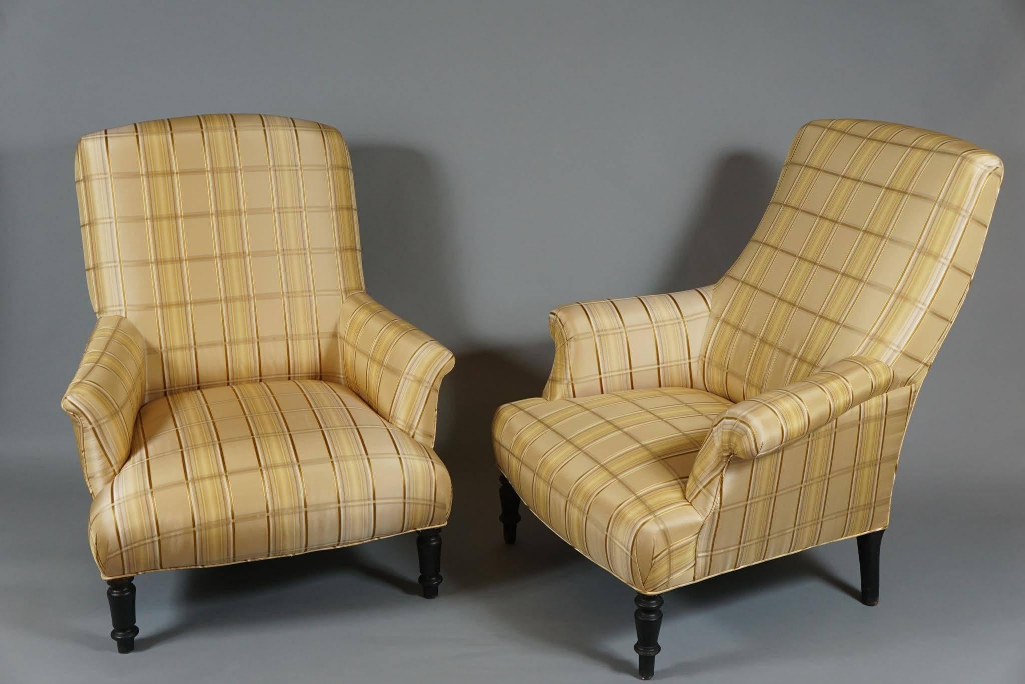 Chairs and Ottoman recently Upholstered in Silk
Ottoman measures 27