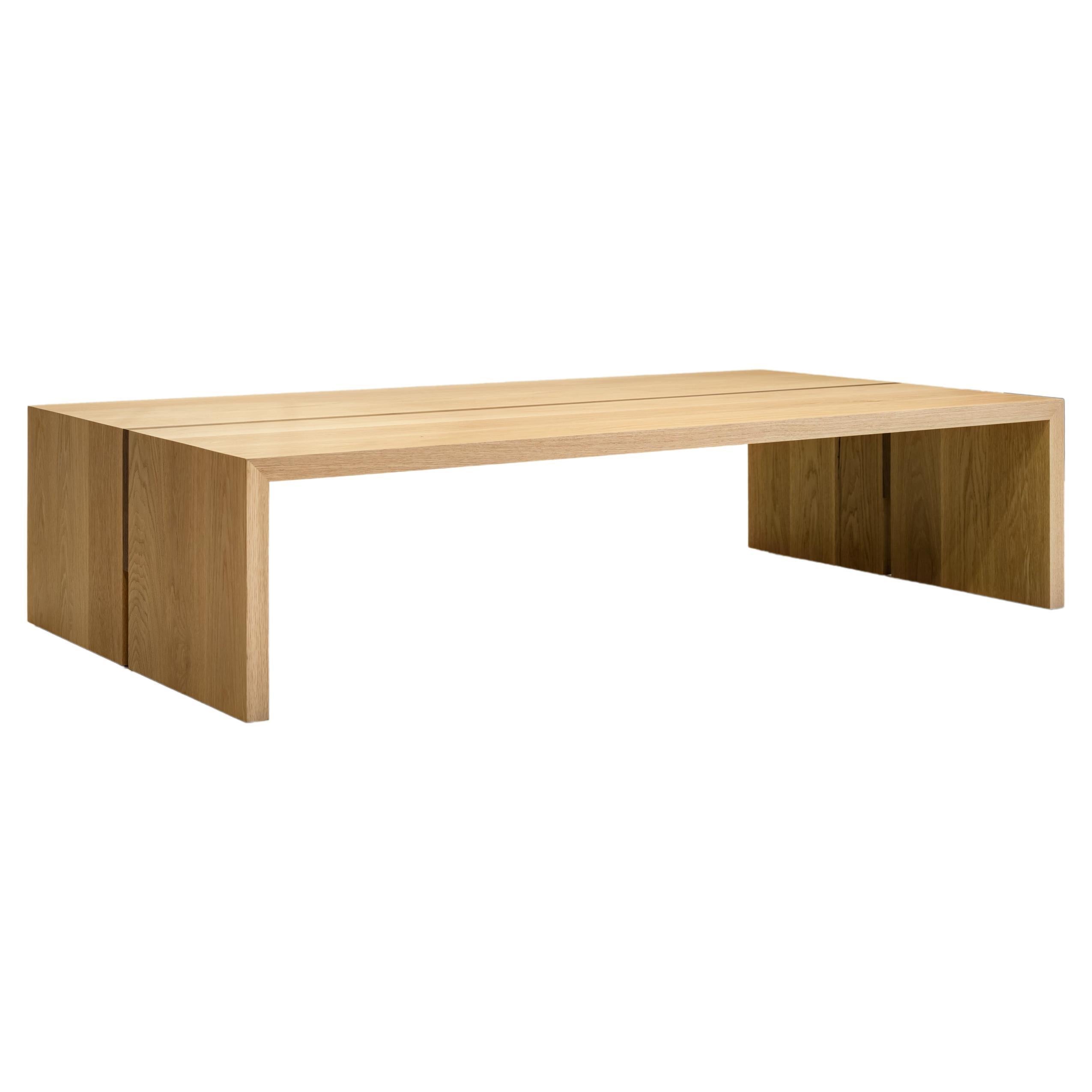 James Coffee Table, Solid Oak and Walnut by Lynnea Jean For Sale