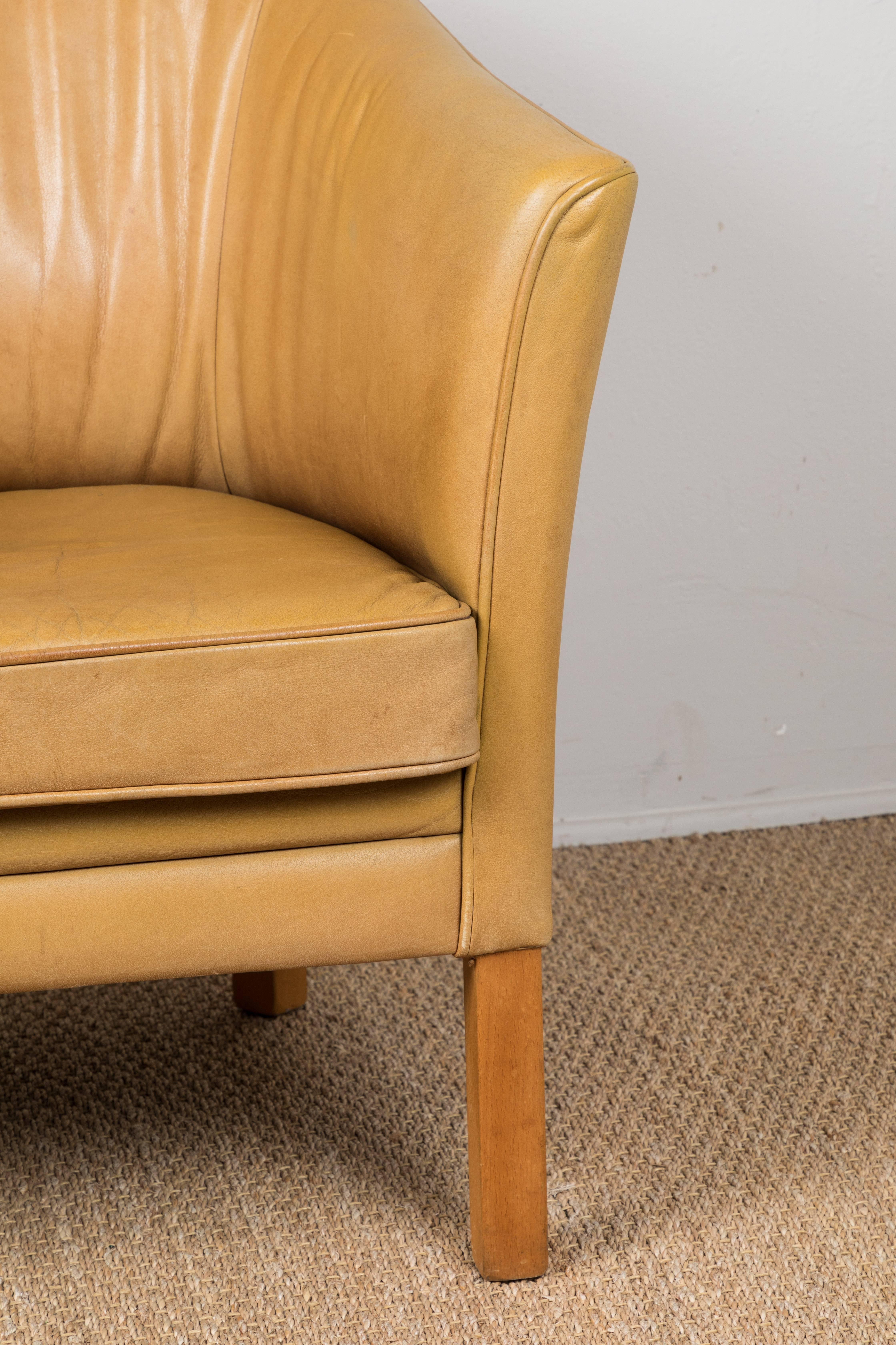 American Vintage Leather Occasional Chairs For Sale