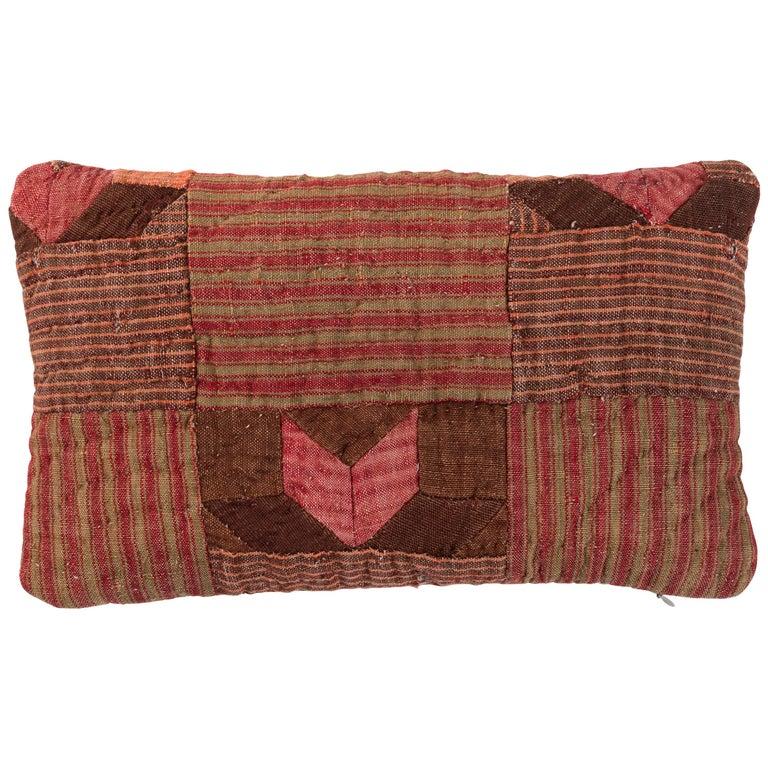 19th Century French Linen Quilted Pillow  For Sale 1