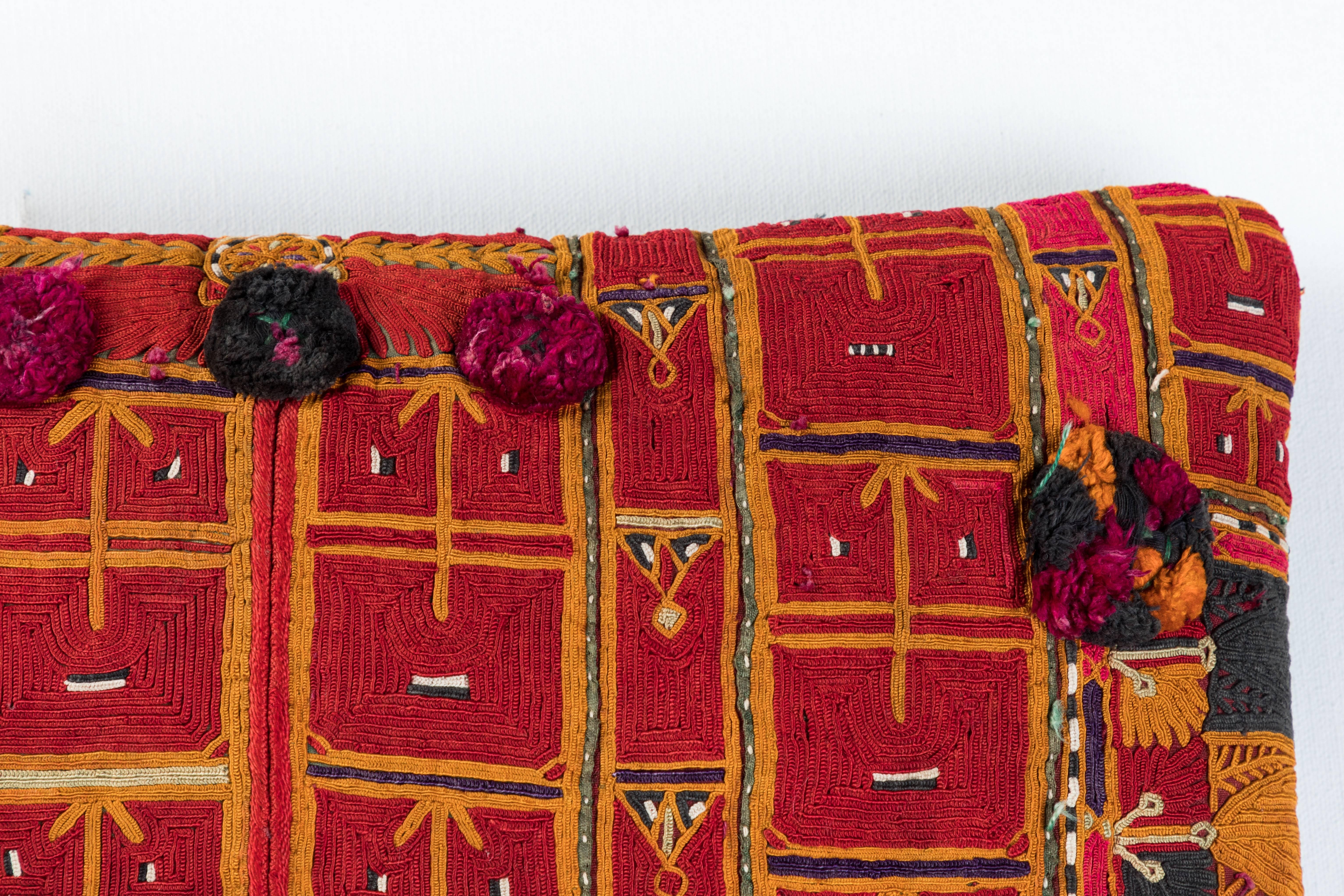 Hand-Woven Afghani Pashtun Embroidery Pillow
