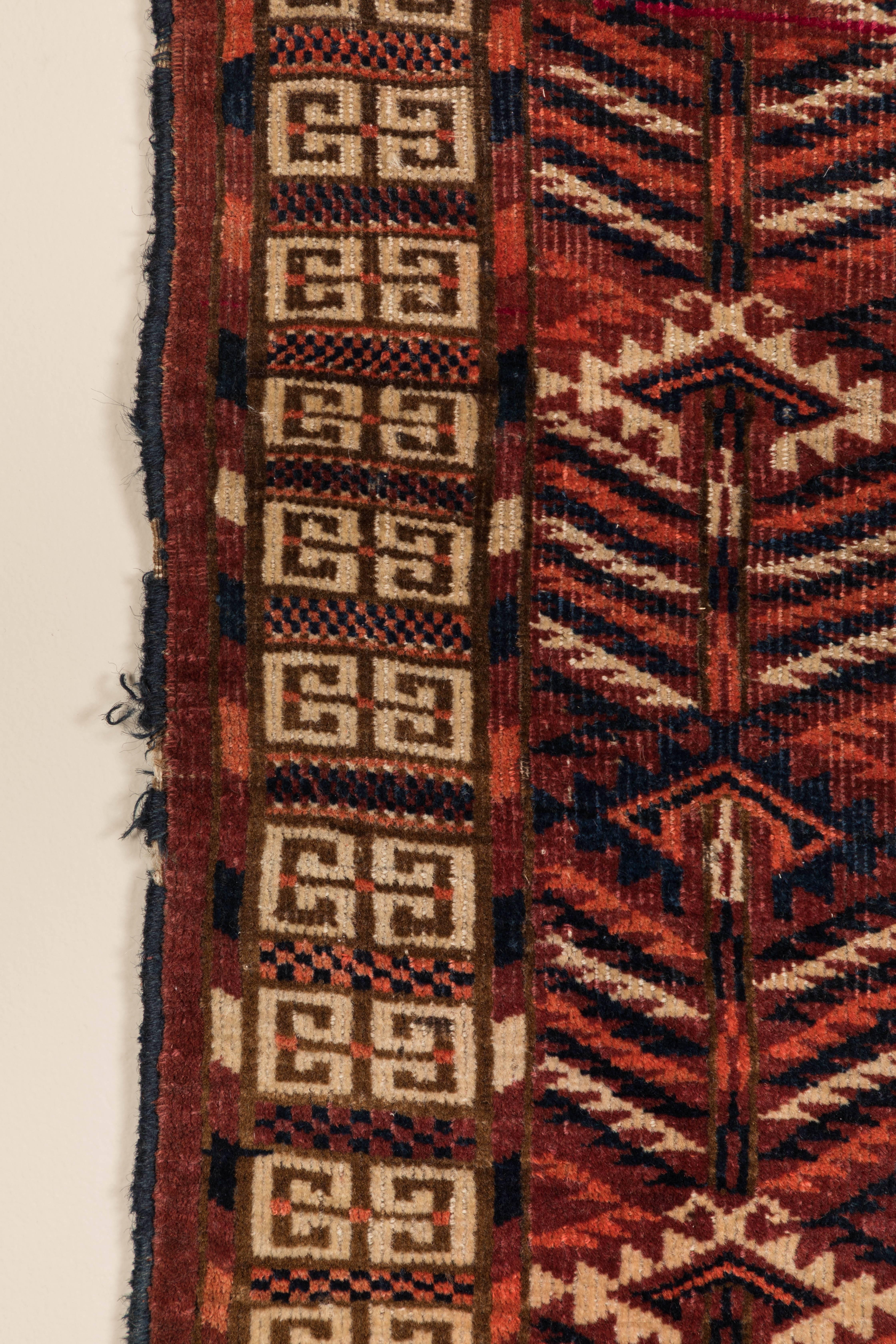 Hand-Woven Turkmen Ensi Antique Rug For Sale