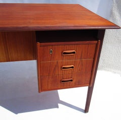 Danish Modern Teak Desk with Bookcase Front