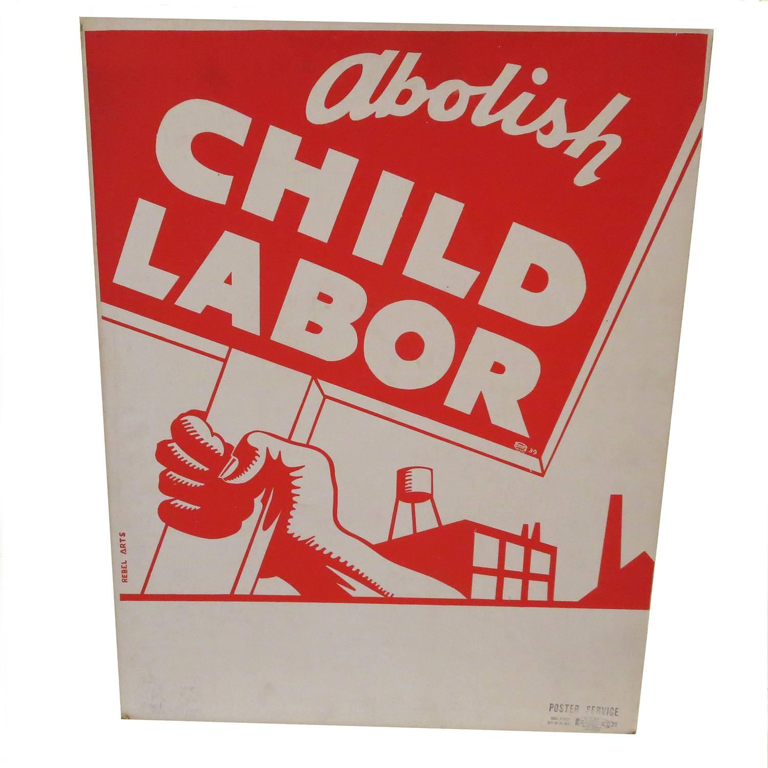 1939 Socialist Child Labor Poster by Rebel Arts Group, New York