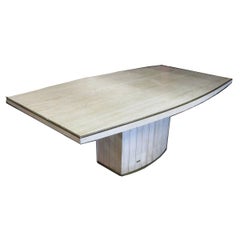 Travertine Dining Table by Willy Rizzo for Jean Charles, 1970