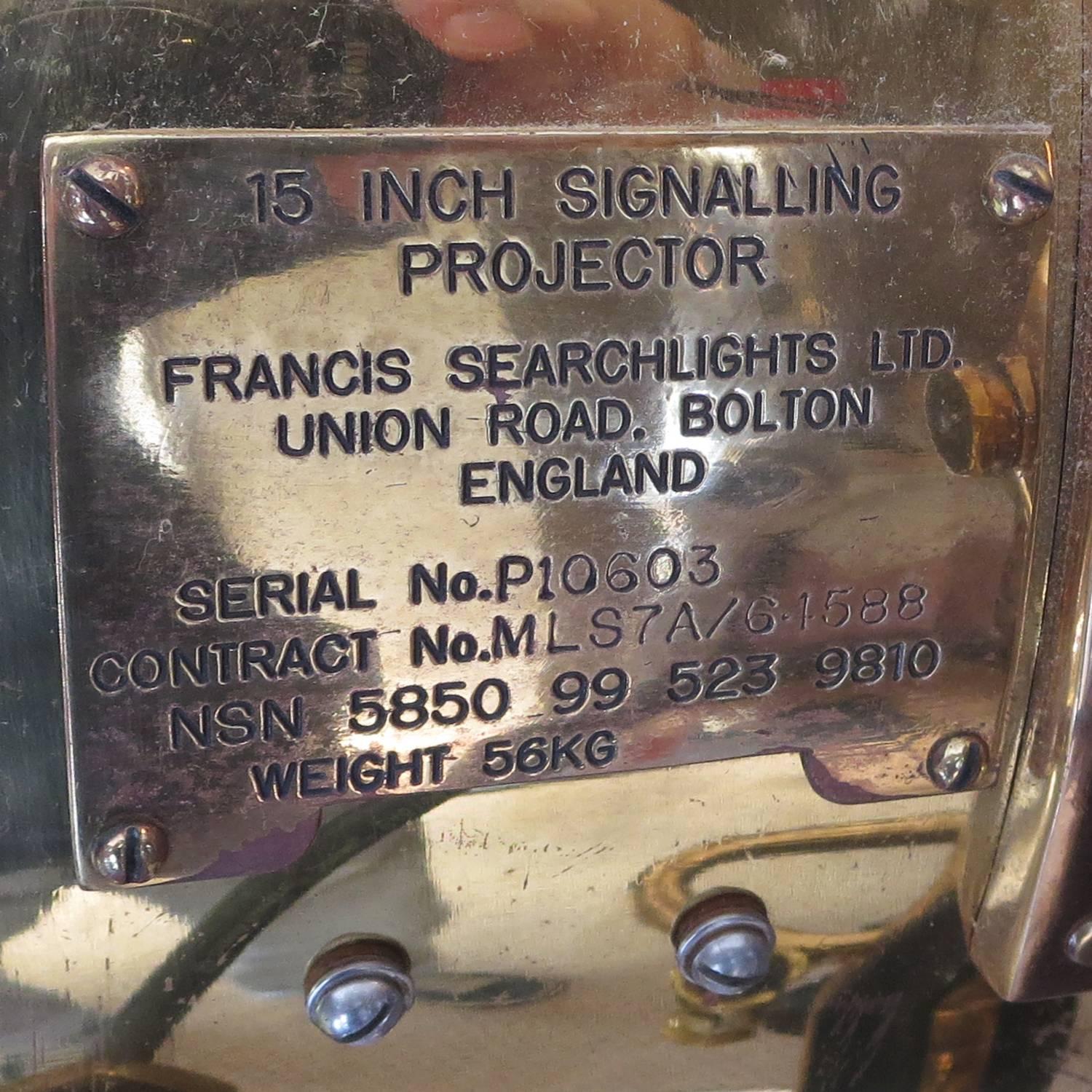 British Ship Brass Signaling Projector Standing Lamp 2