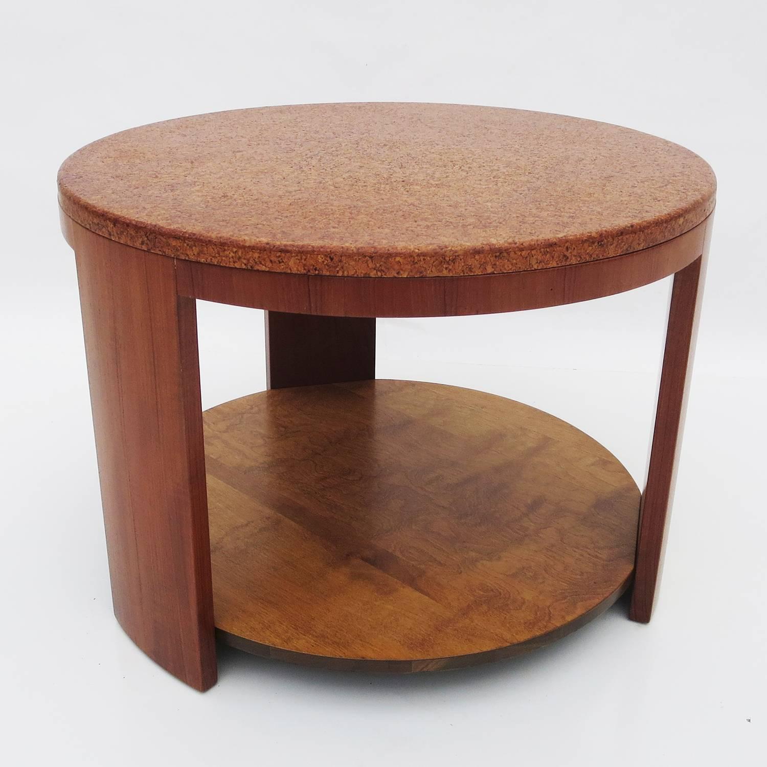 Art Deco Cork Topped Occasional Table in the Manner of Paul Frankl For Sale
