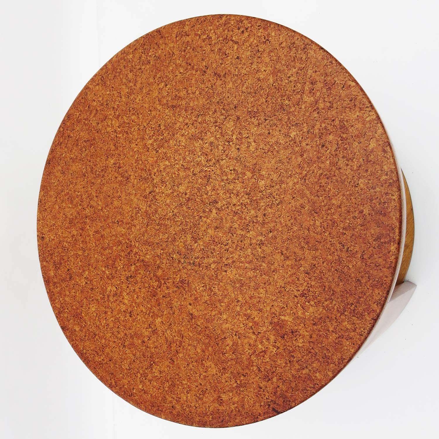 Lacquered Cork Topped Occasional Table in the Manner of Paul Frankl For Sale
