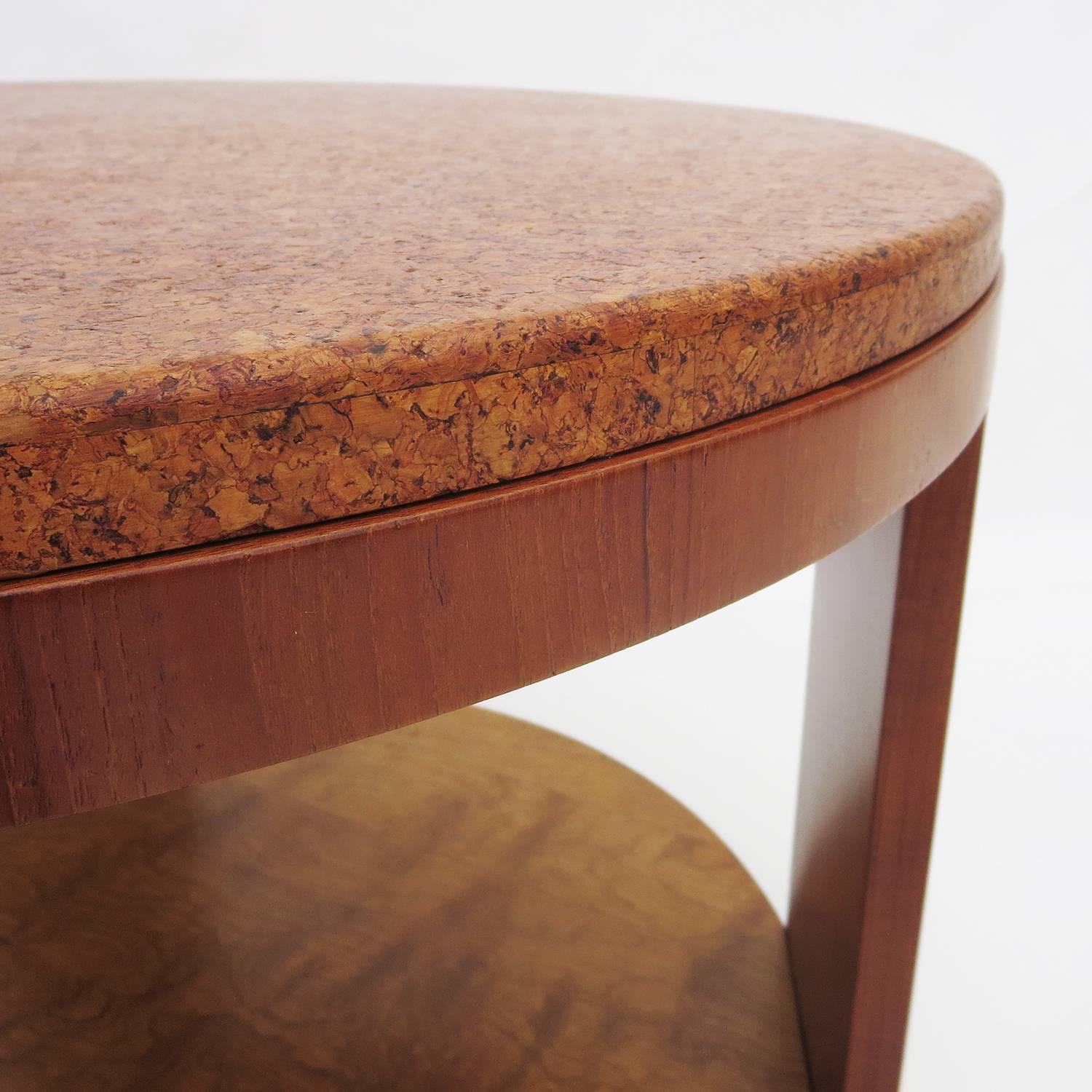 American Cork Topped Occasional Table in the Manner of Paul Frankl For Sale