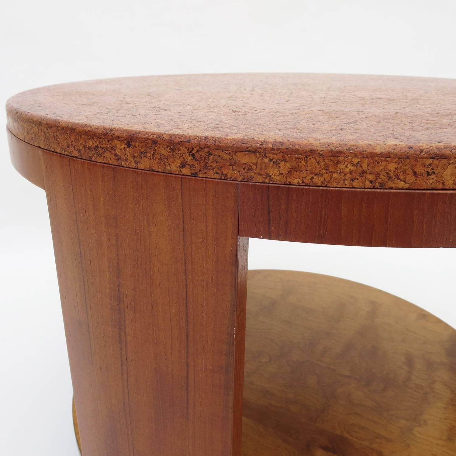 Cork Topped Occasional Table in the Manner of Paul Frankl In Good Condition For Sale In North Hollywood, CA