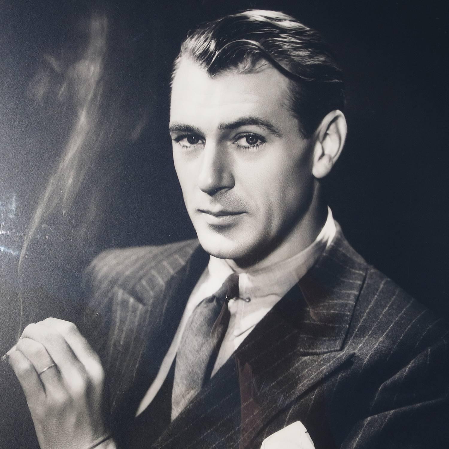 Art Deco Large 1937 Gary Cooper by George Hurrell, Signed and Numbered