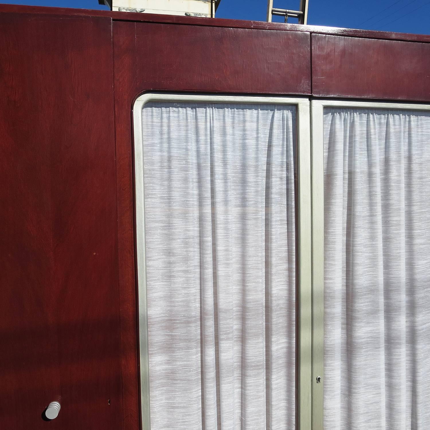 English Queen Mary Ocean Liner Art Deco Wardrobe Cabinet