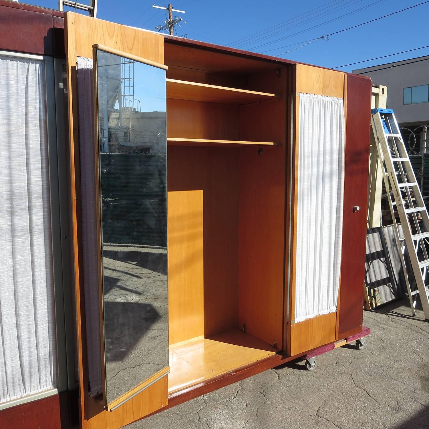 Queen Mary Ocean Liner Art Deco Wardrobe Cabinet In Good Condition In North Hollywood, CA