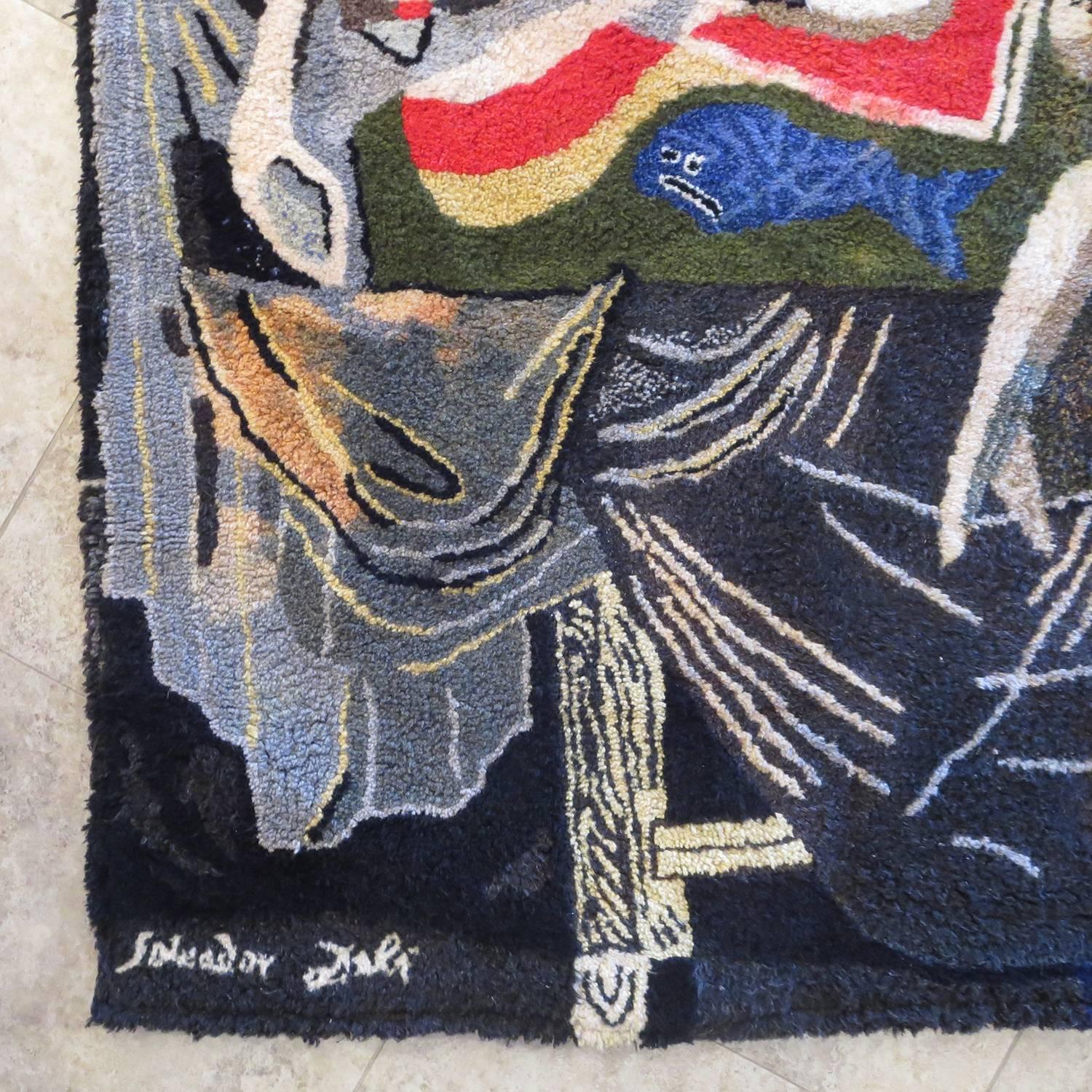 Mid-Century Modern Salvador Dali Woven Tapestry 