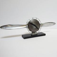 Art Deco Winding Airplane Propeller Clock