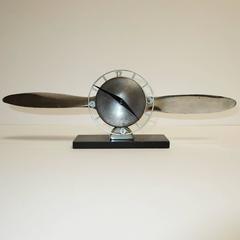 Art Deco Winding Airplane Propeller Clock