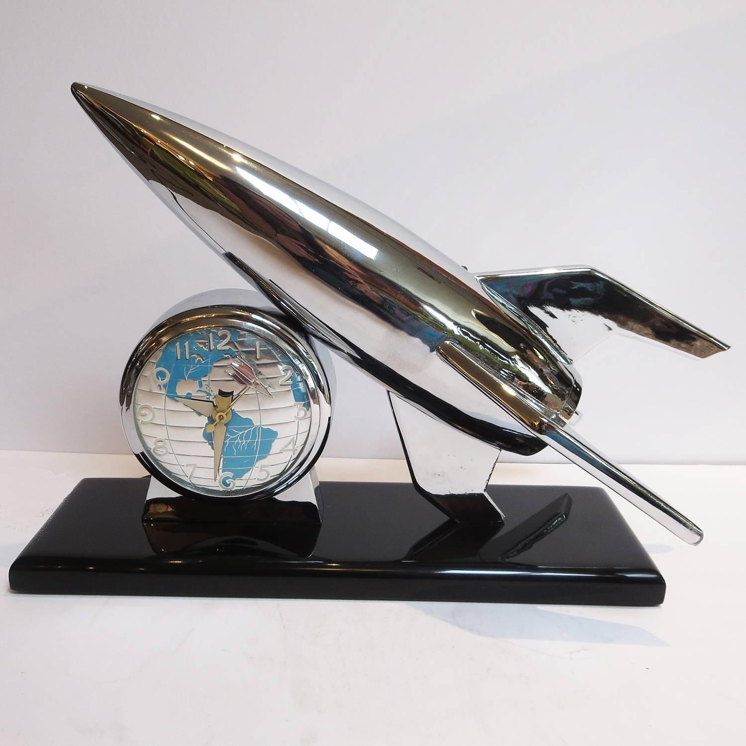 Restored 1950's Lanshire Rocket Clock and Night Light