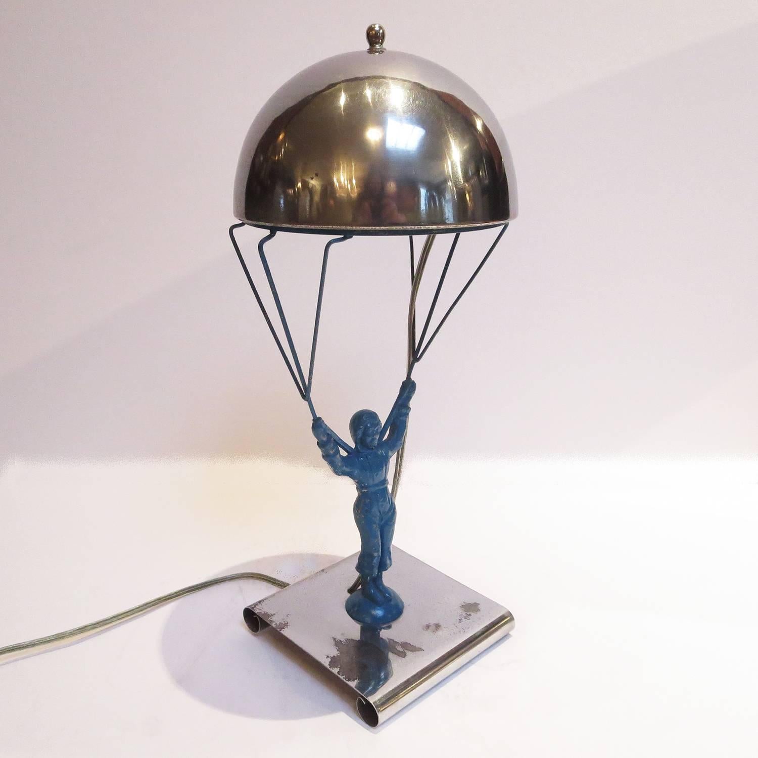 Art Deco "Novelty Parachute Jumper Lamp" by Premium Products