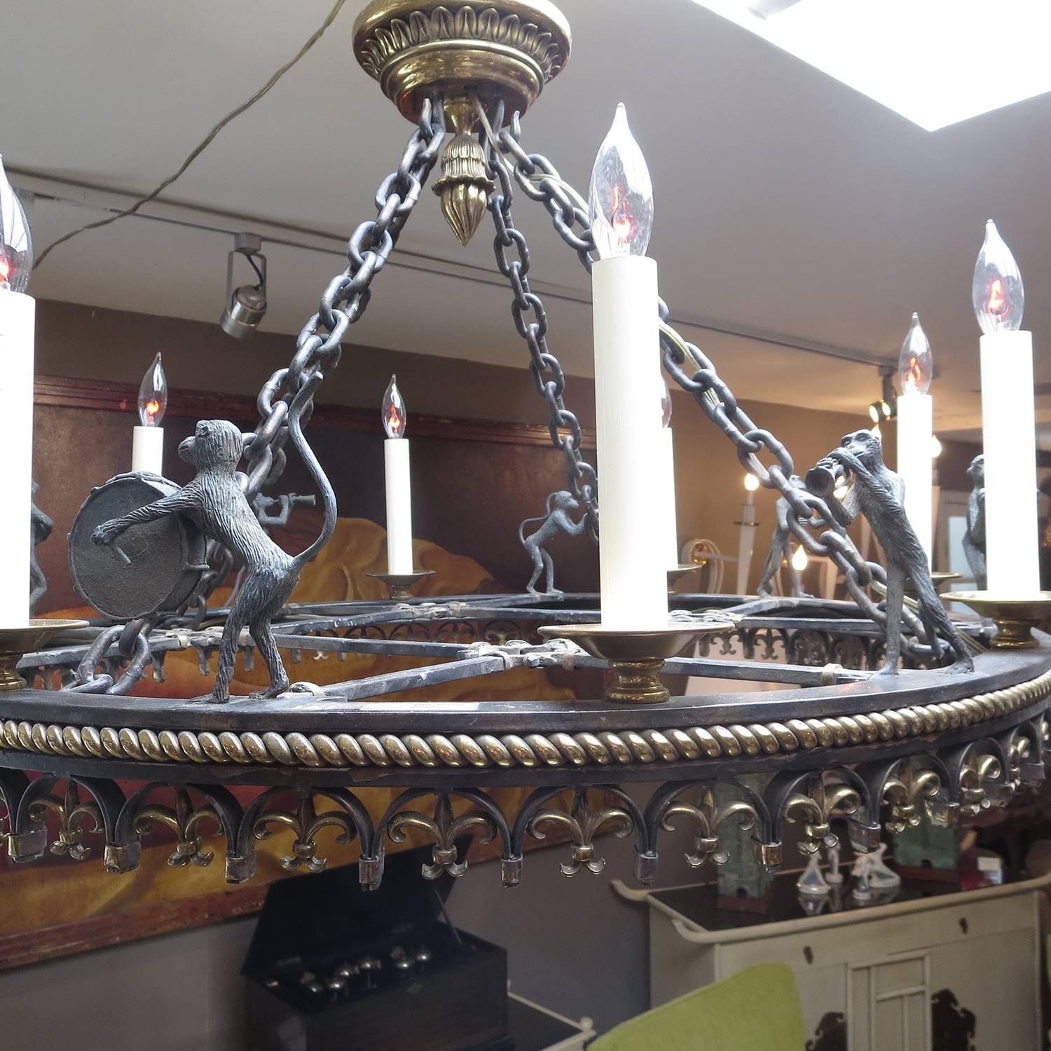 Bronze Monkey Band Chandelier By Maitland Smith At 1stdibs