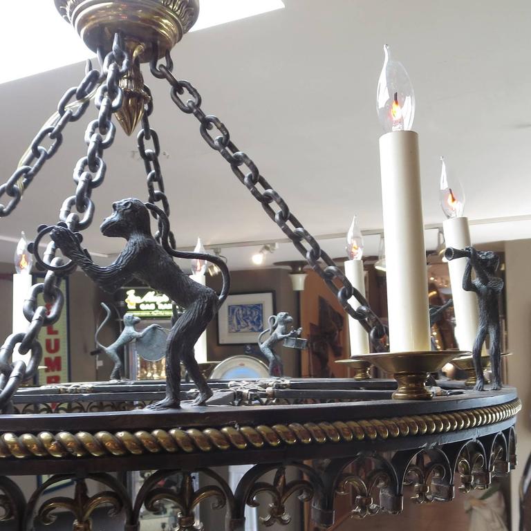 Bronze Monkey Band Chandelier By Maitland Smith At 1stdibs Late 20th Century Bronze Monkey Band Chandelier By Maitland Smith For