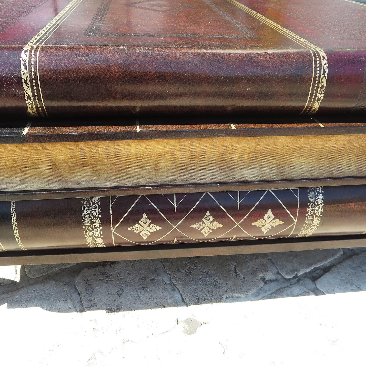 Beaux Arts Leather Stacked Books Coffee Table by Maitland-Smith