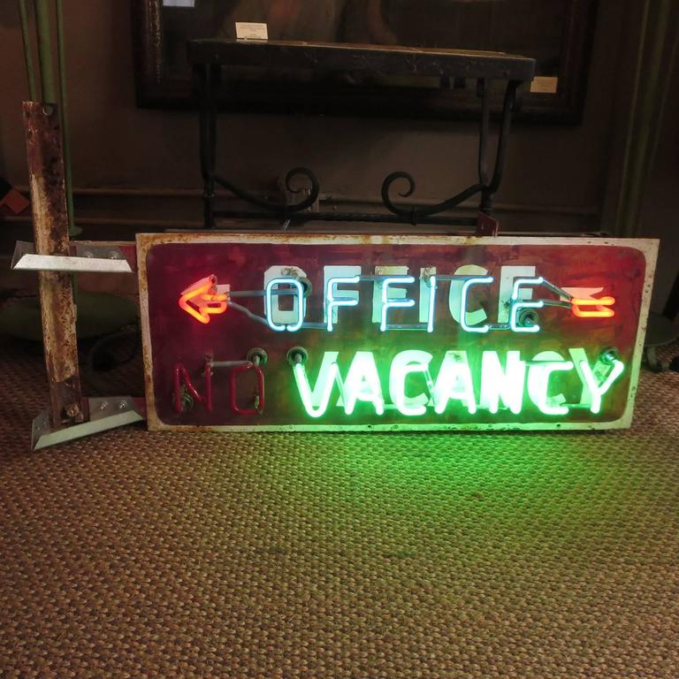 Neon Motel Office Vacancy / No Vacancy Sign at 1stdibs