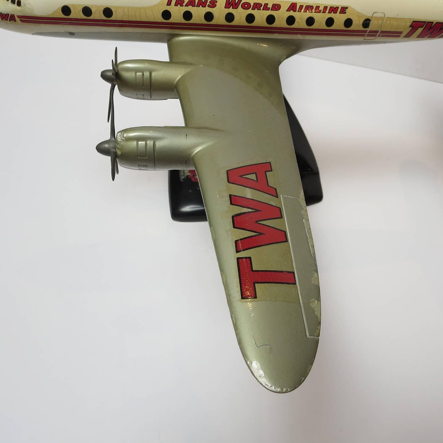 Art Deco TWA Constellation Painted Metal Executive Desk Model