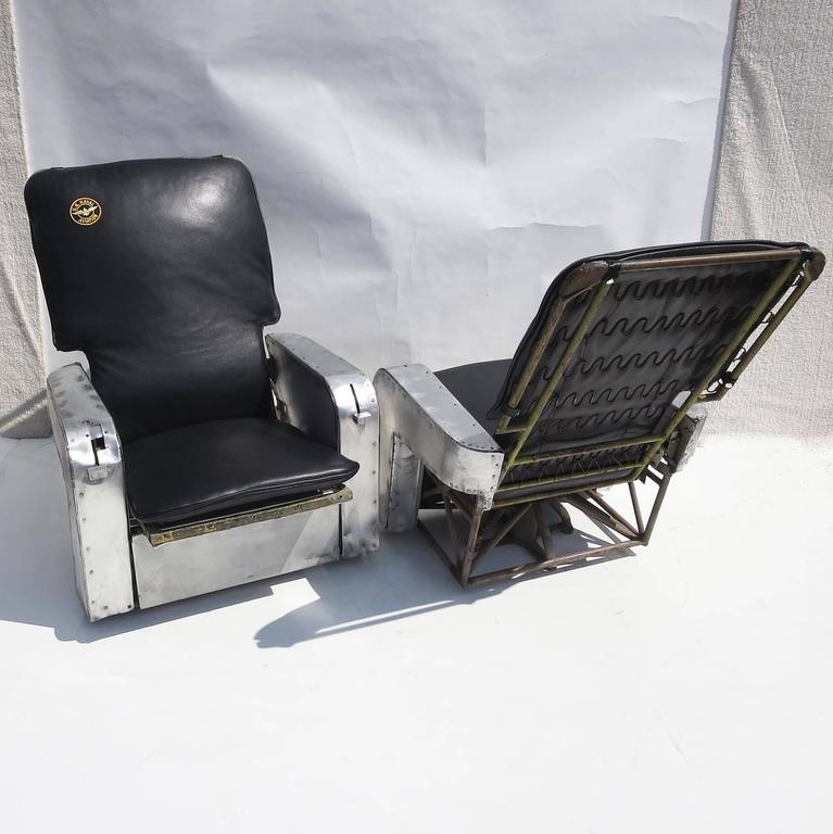 Aircraft Chairs in Leather and Aluminum at 1stDibs