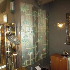 19th Century Four-Panel Painted Screen of Birds and Bamboo