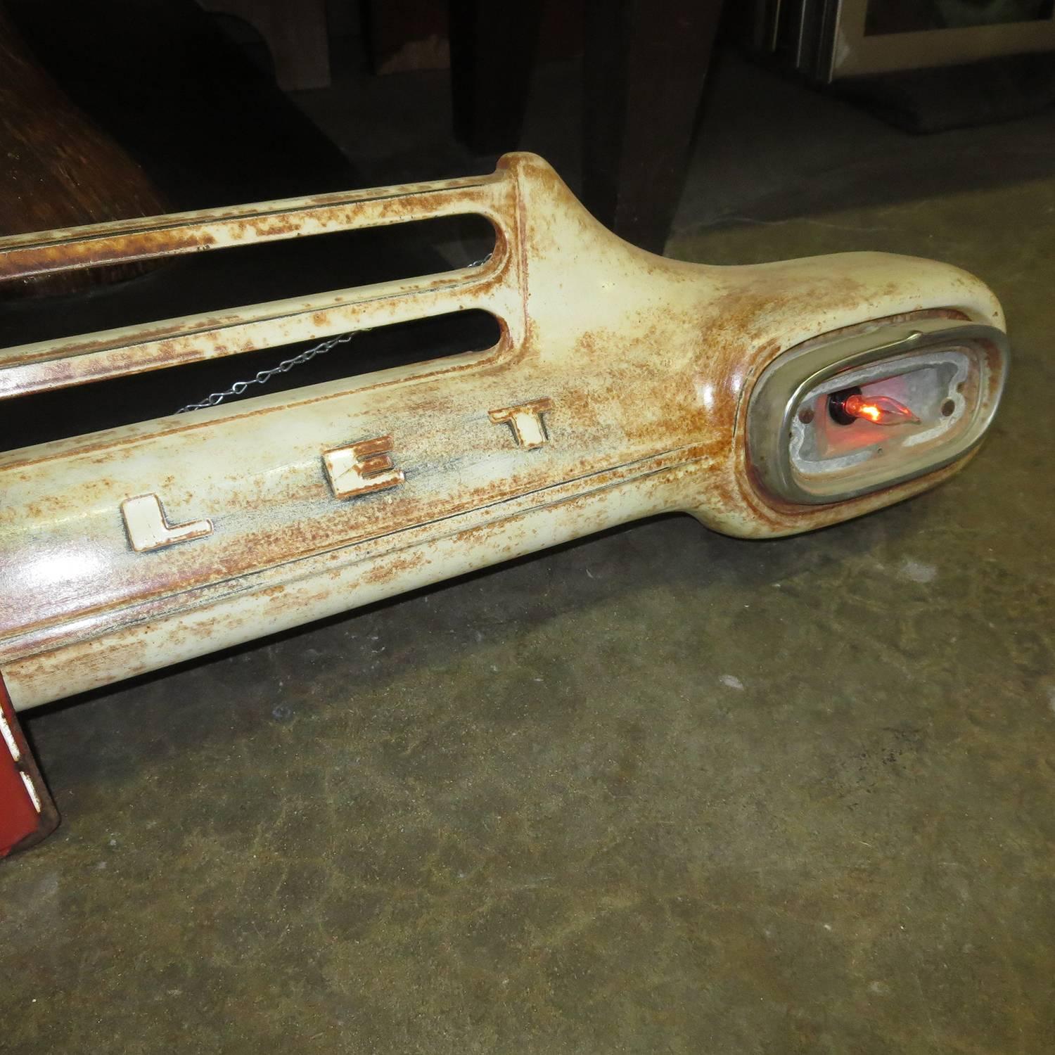 1958 Chevrolet Truck Grille Wall-Mounted Lighted Sculpture In Distressed Condition For Sale In North Hollywood, CA