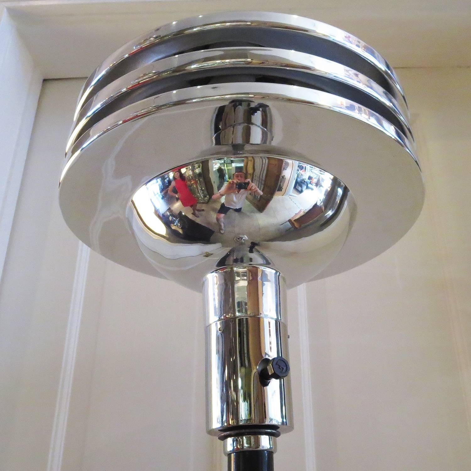 Lacquered Art Deco Standing Torchere Lamp in the Style of Gilbert Rohde