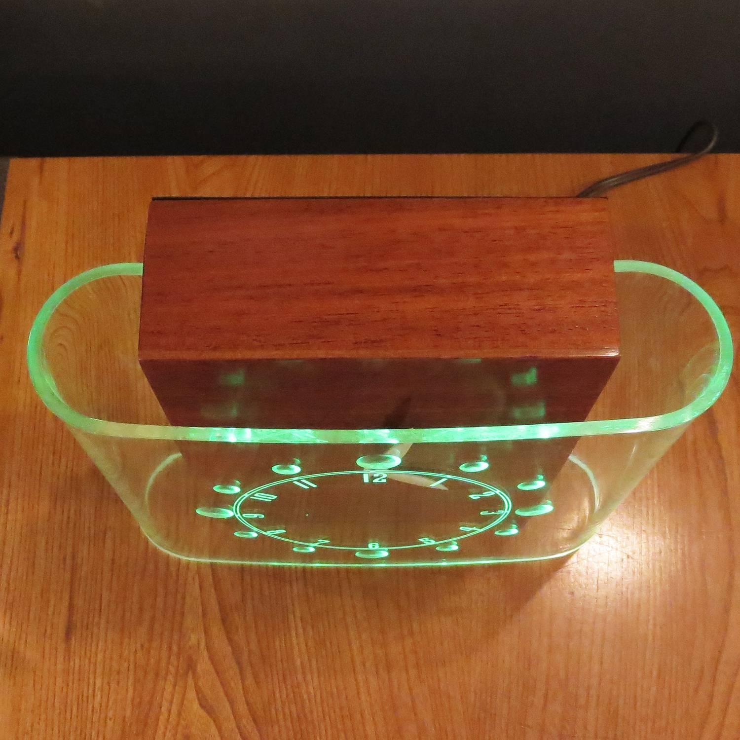 Art Deco Curvaline Neon Desk Clock by Lackner at 1stdibs