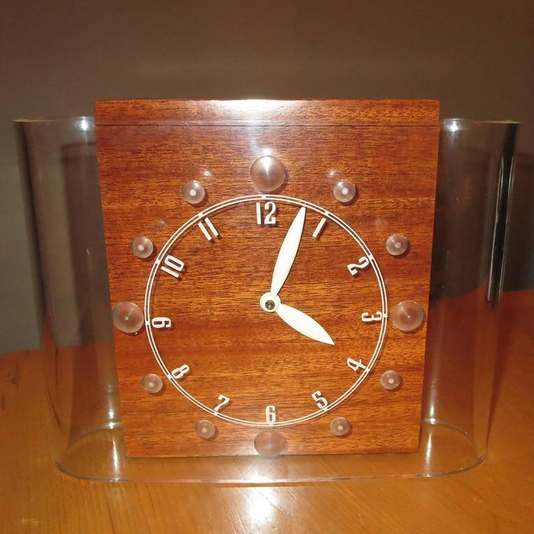 Art Deco Curvaline Neon Desk Clock by Lackner at 1stdibs
