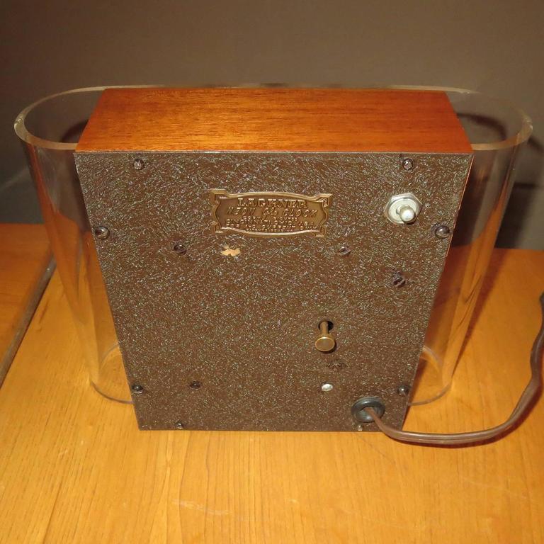 Art Deco Curvaline Neon Desk Clock by Lackner at 1stdibs