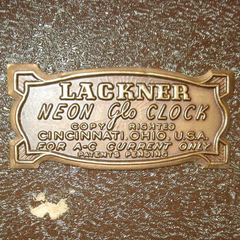 Art Deco Curvaline Neon Desk Clock by Lackner at 1stdibs