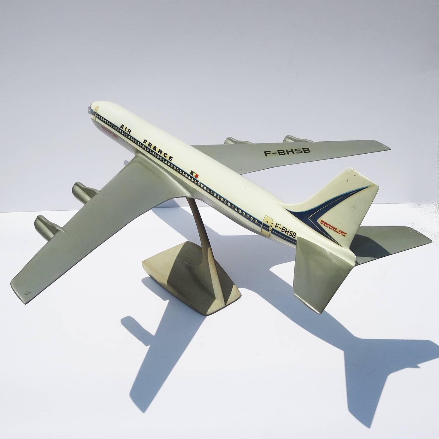 American Air France Painted Metal Boeing 707 Desk Model